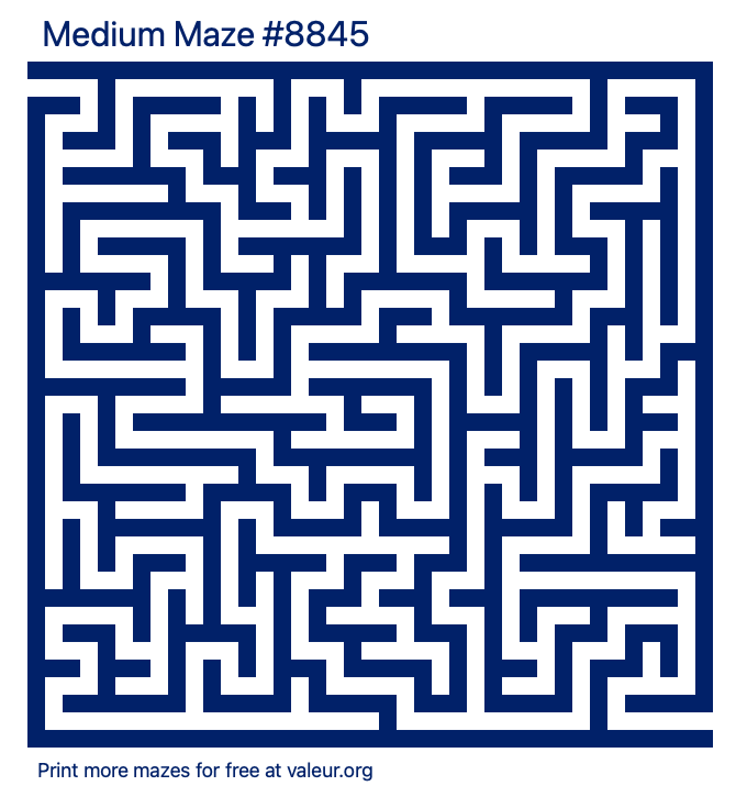 Free Printable Medium Maze number 8845