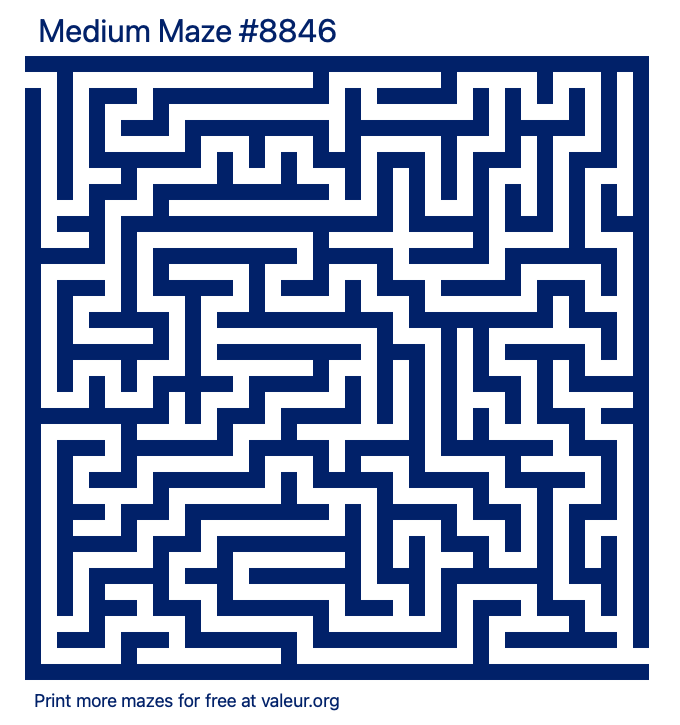 Free Printable Medium Maze number 8846