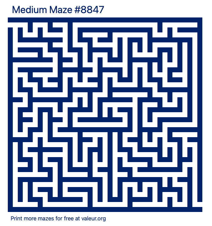 Free Printable Medium Maze number 8847