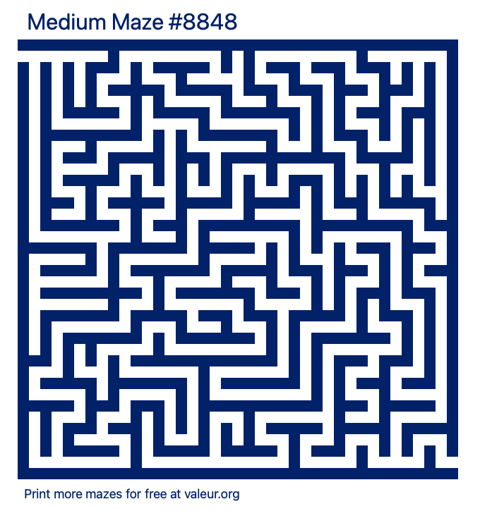 Free Printable Medium Maze number 8848