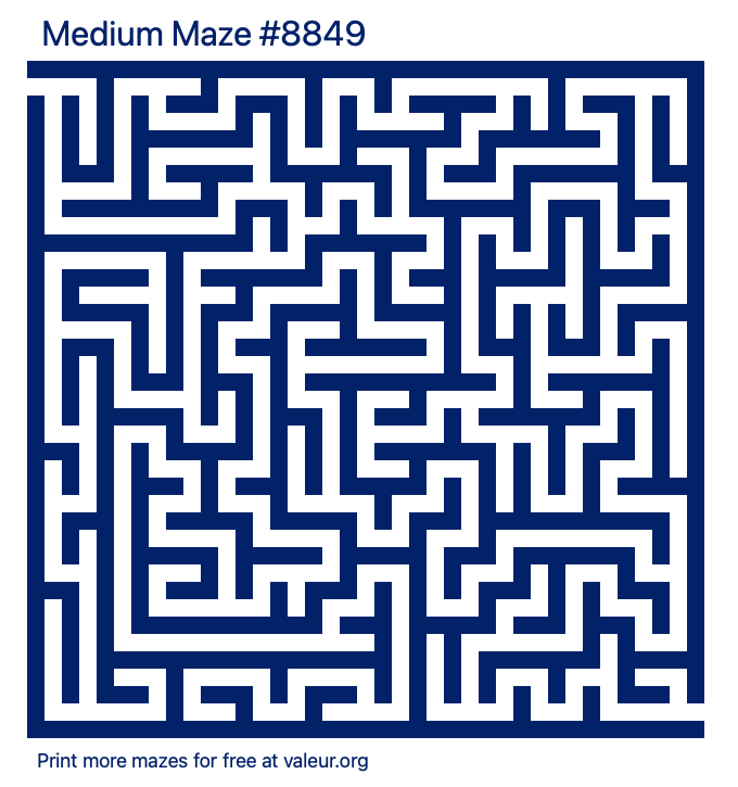 Free Printable Medium Maze number 8849
