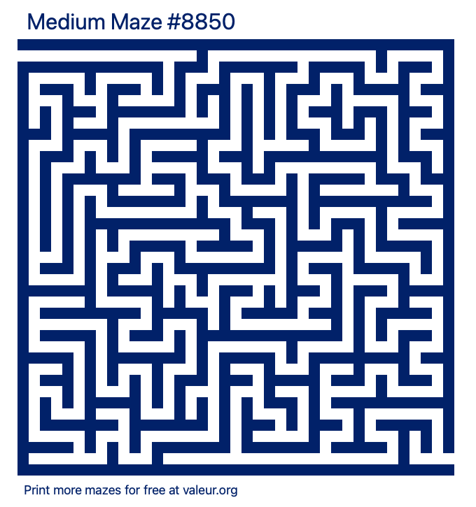 Free Printable Medium Maze number 8850