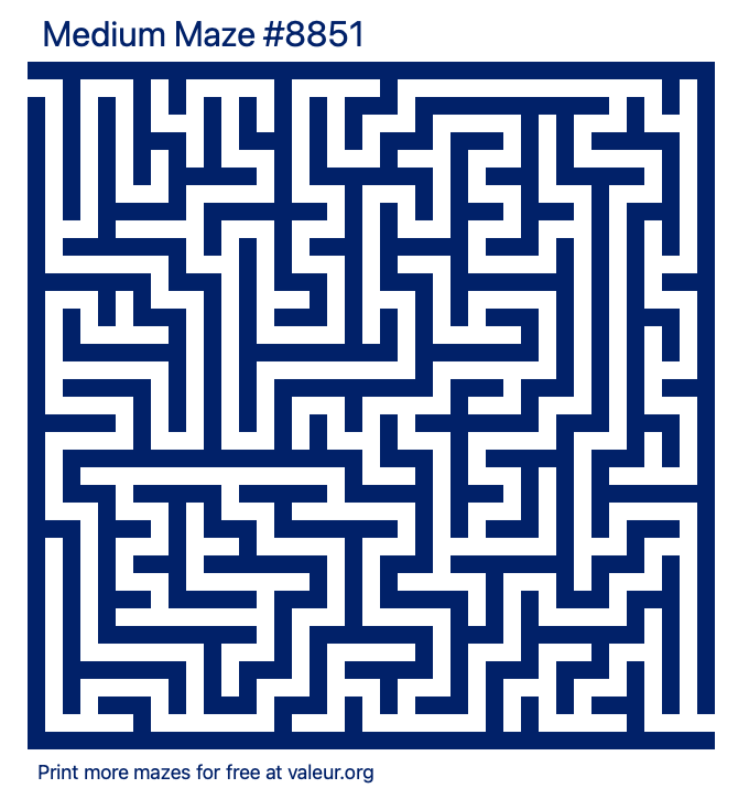 Free Printable Medium Maze number 8851