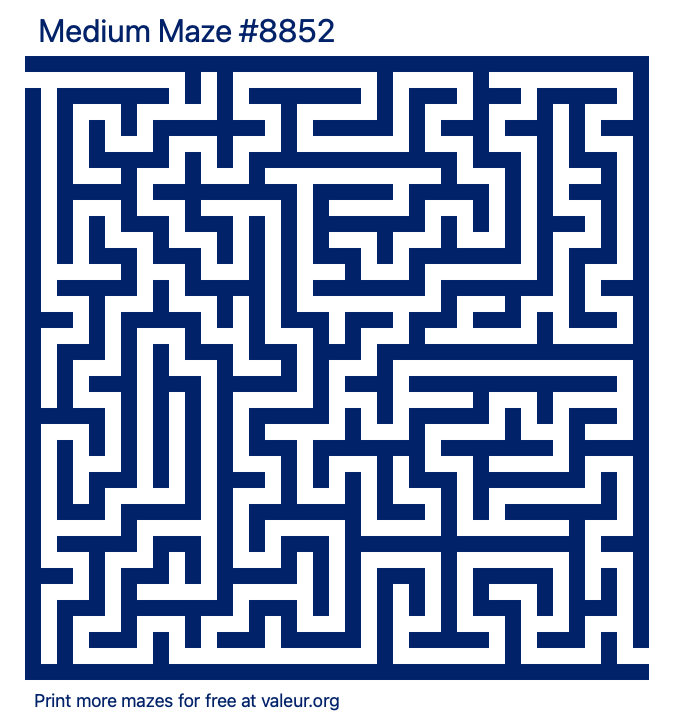 Free Printable Medium Maze number 8852