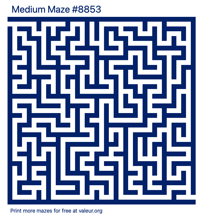 Free Printable Medium Maze number 8853