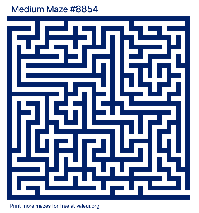 Free Printable Medium Maze number 8854