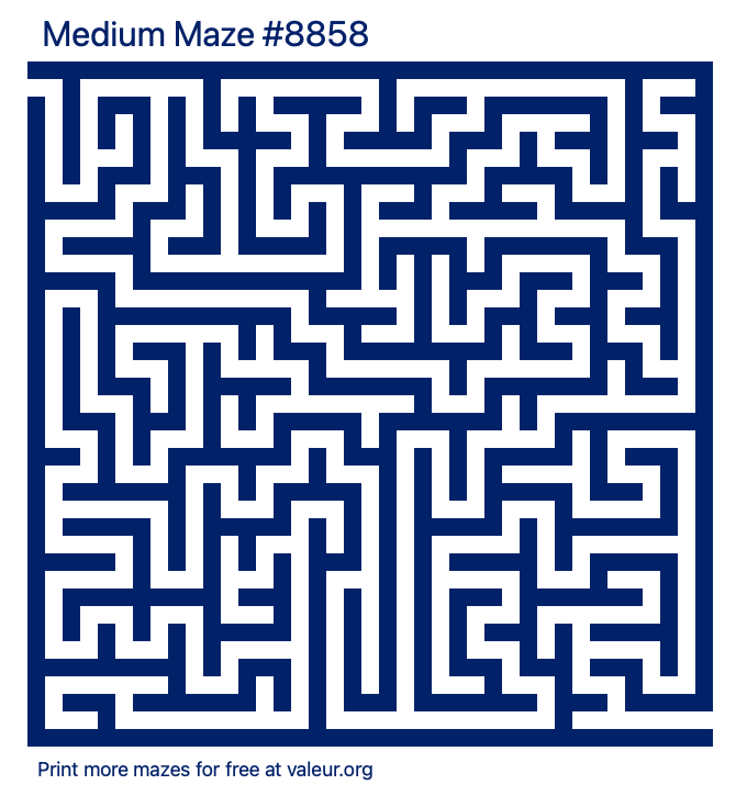 Free Printable Medium Maze number 8858
