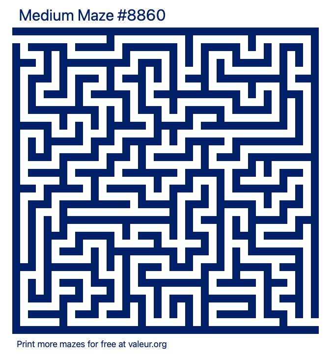 Free Printable Medium Maze number 8860