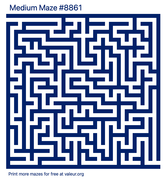 Free Printable Medium Maze number 8861