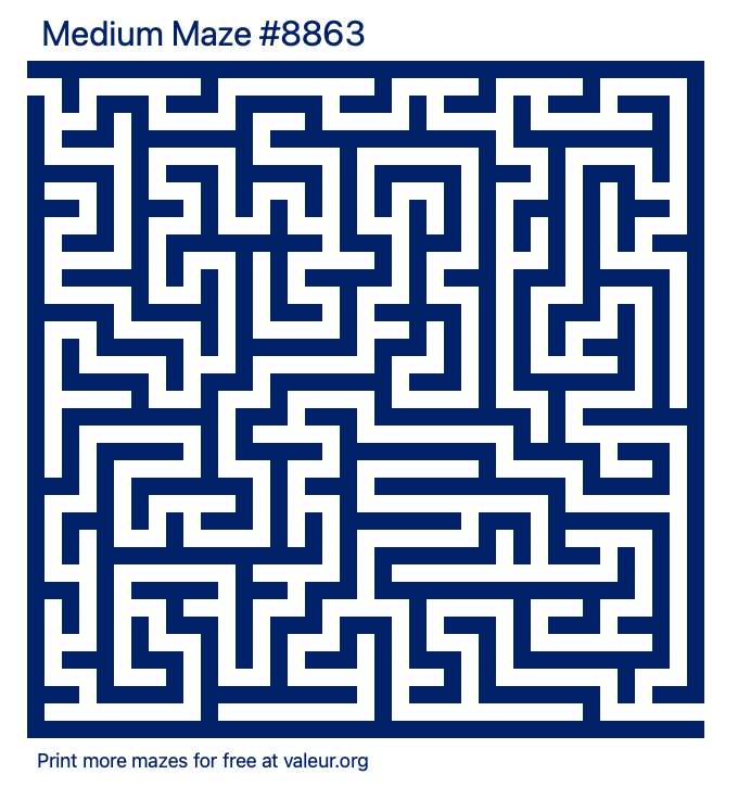 Free Printable Medium Maze number 8863