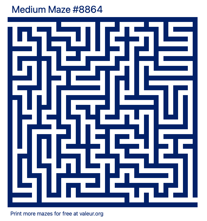 Free Printable Medium Maze number 8864