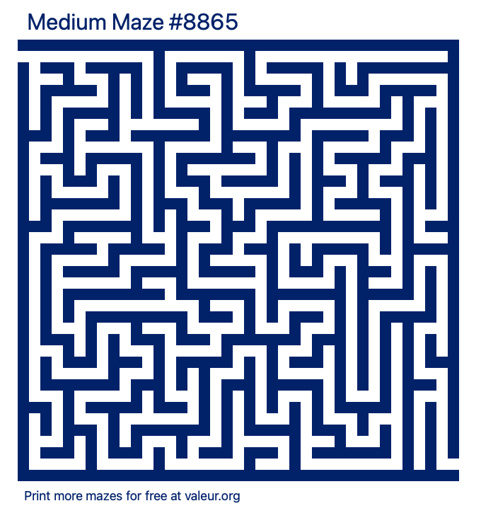 Free Printable Medium Maze number 8865