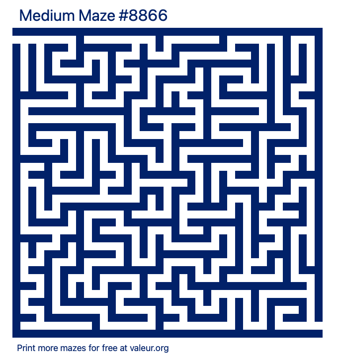 Free Printable Medium Maze number 8866