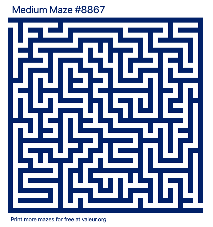 Free Printable Medium Maze number 8867