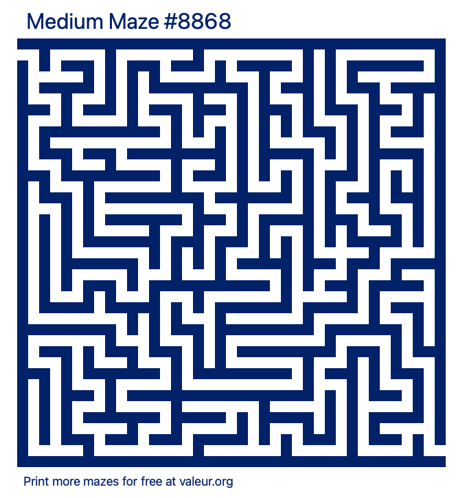 Free Printable Medium Maze number 8868