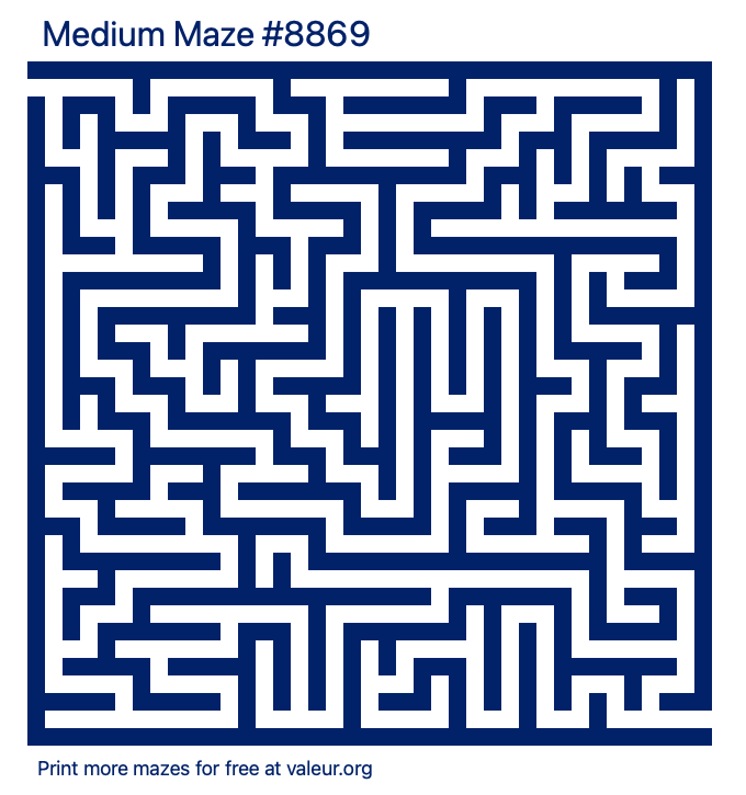 Free Printable Medium Maze number 8869