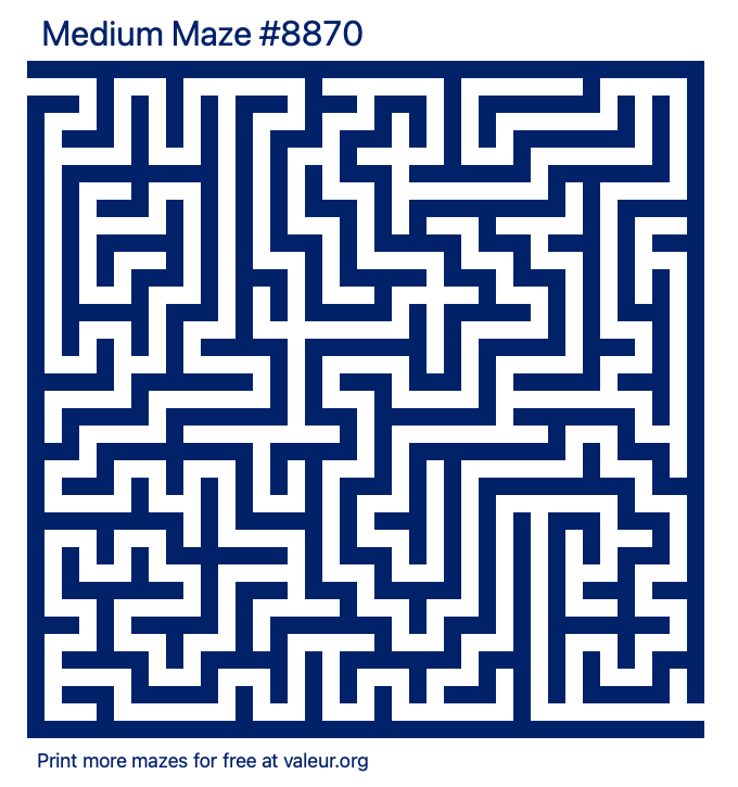 Free Printable Medium Maze number 8870