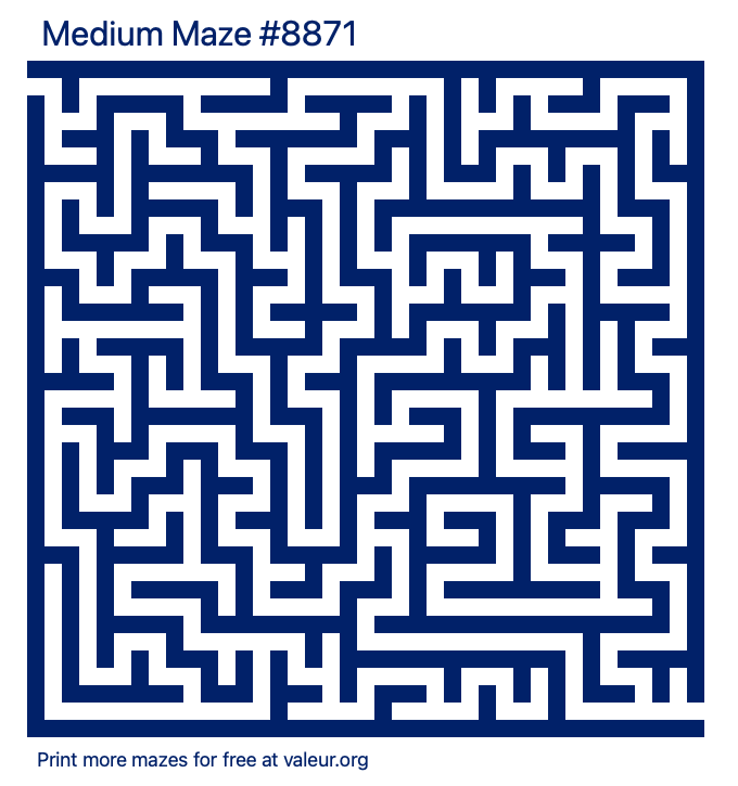 Free Printable Medium Maze number 8871