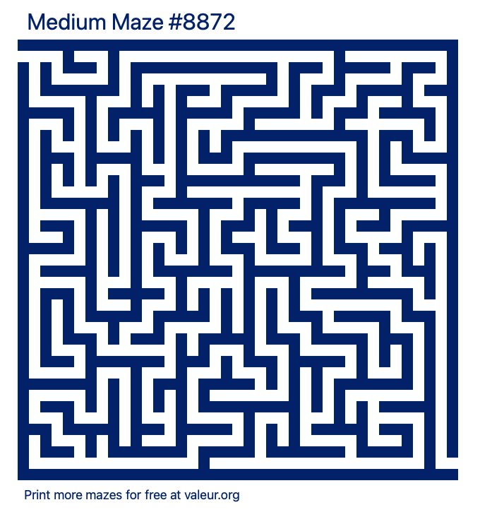 Free Printable Medium Maze number 8872