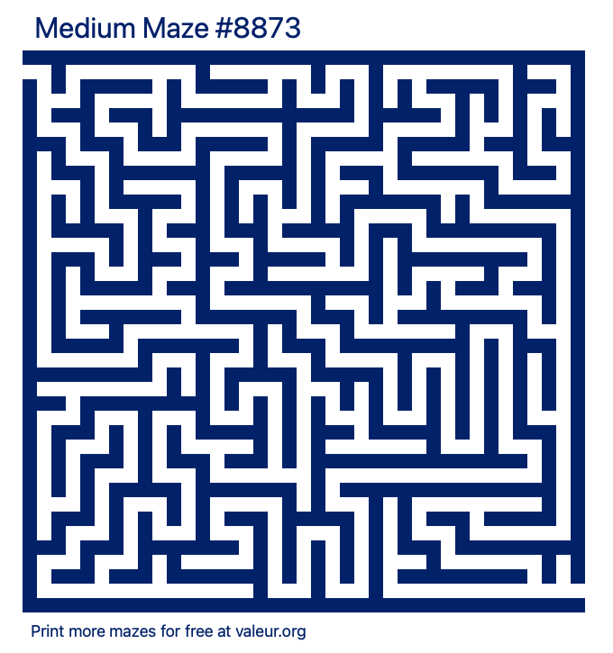 Free Printable Medium Maze number 8873