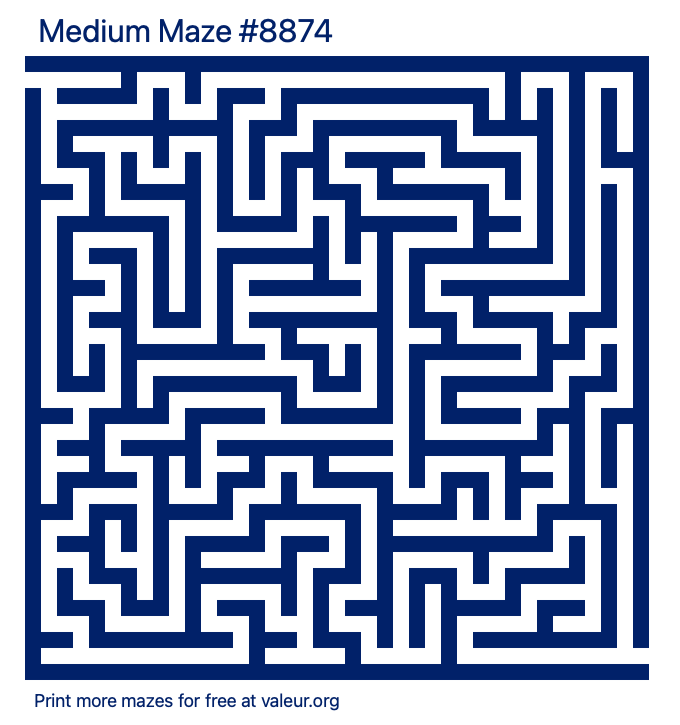 Free Printable Medium Maze number 8874