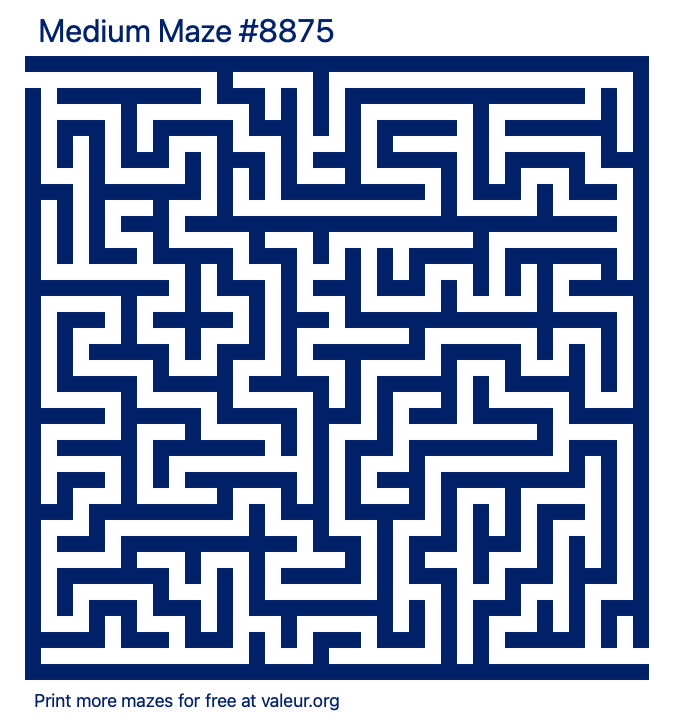 Free Printable Medium Maze number 8875