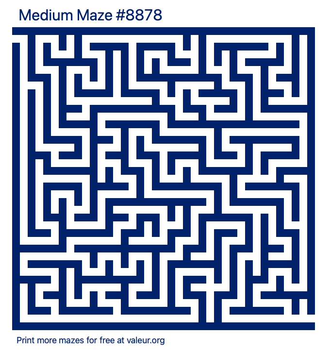 Free Printable Medium Maze number 8878