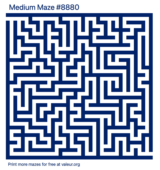 Free Printable Medium Maze number 8880
