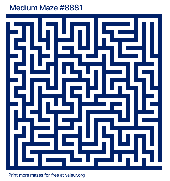 Free Printable Medium Maze number 8881