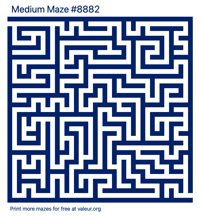 Free Printable Medium Maze number 8882