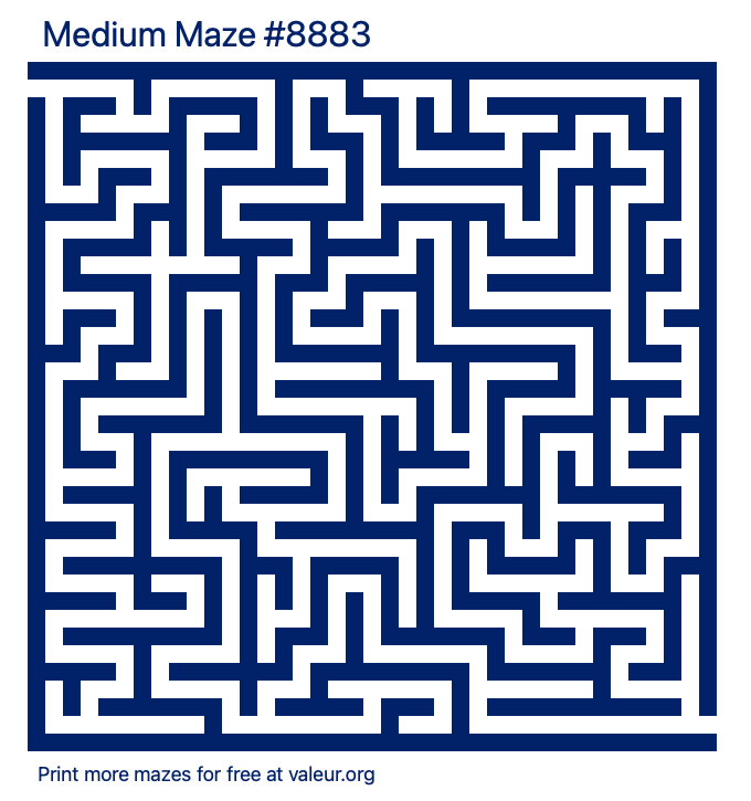 Free Printable Medium Maze number 8883