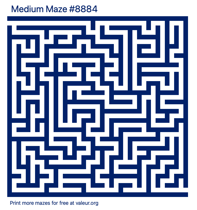 Free Printable Medium Maze number 8884