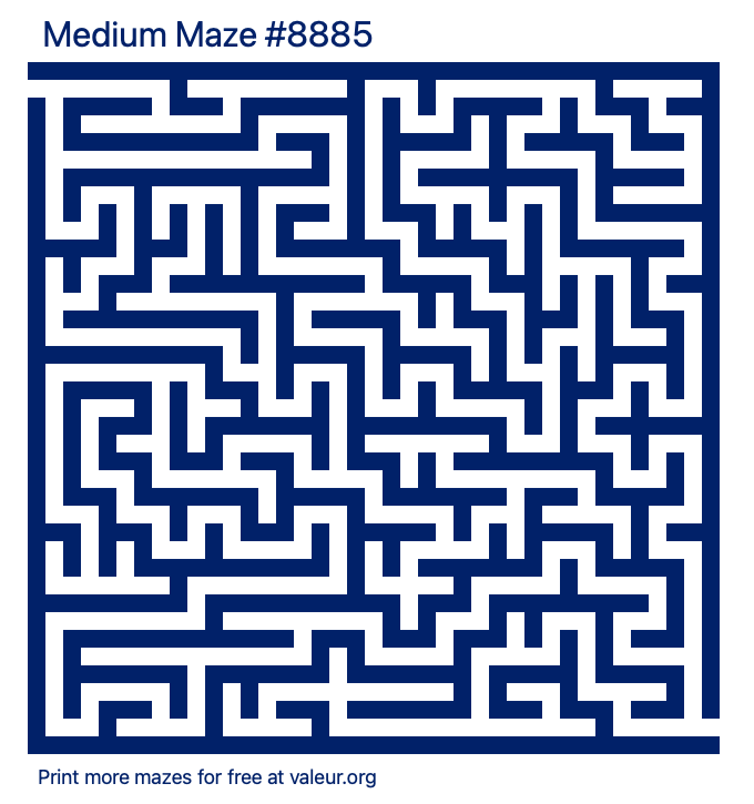 Free Printable Medium Maze number 8885