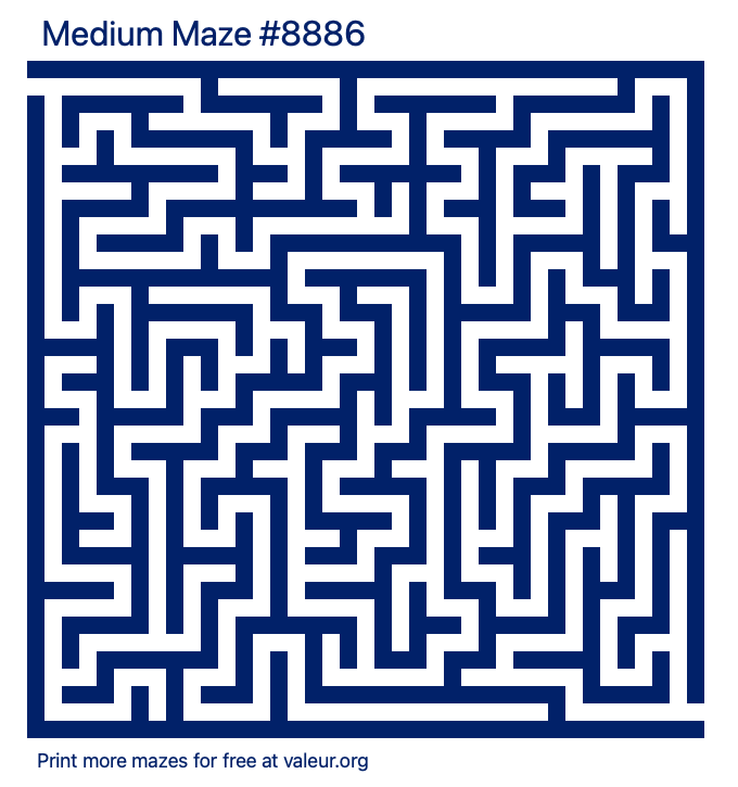 Free Printable Medium Maze number 8886