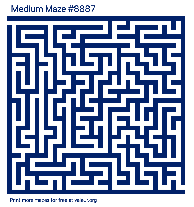 Free Printable Medium Maze number 8887
