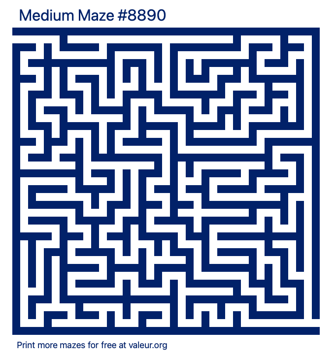 Free Printable Medium Maze number 8890