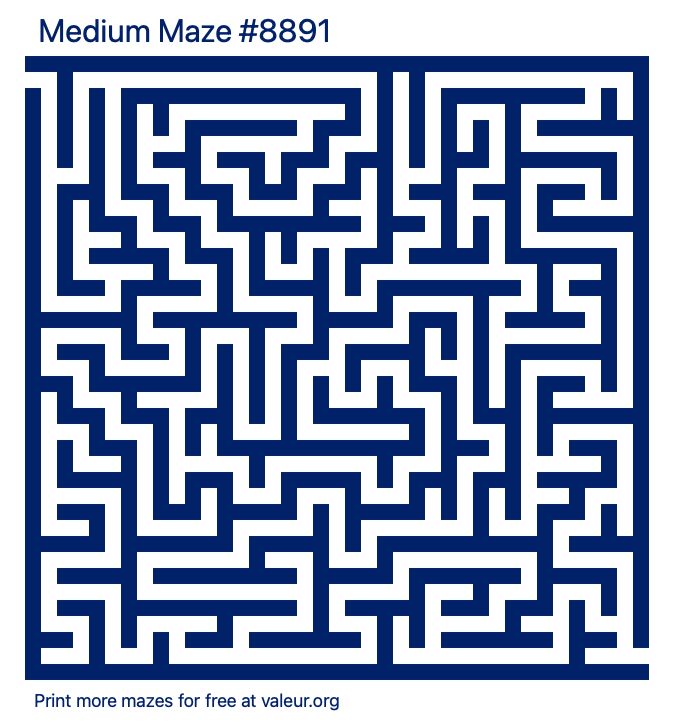 Free Printable Medium Maze number 8891