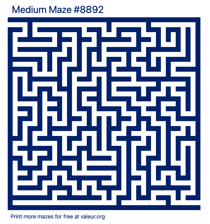 Free Printable Medium Maze number 8892