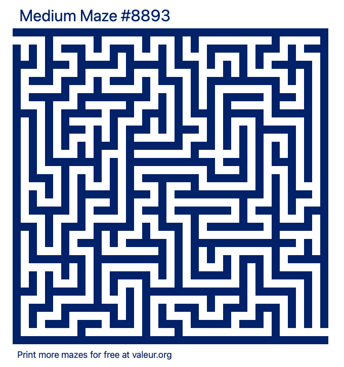 Free Printable Medium Maze number 8893