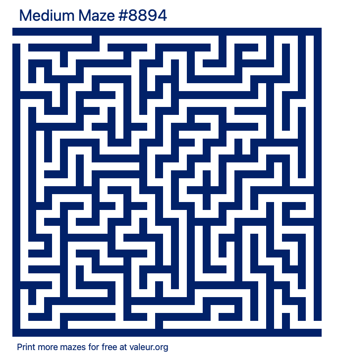 Free Printable Medium Maze number 8894
