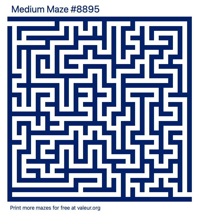 Free Printable Medium Maze number 8895