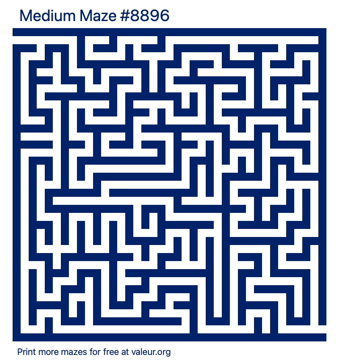 Free Printable Medium Maze number 8896