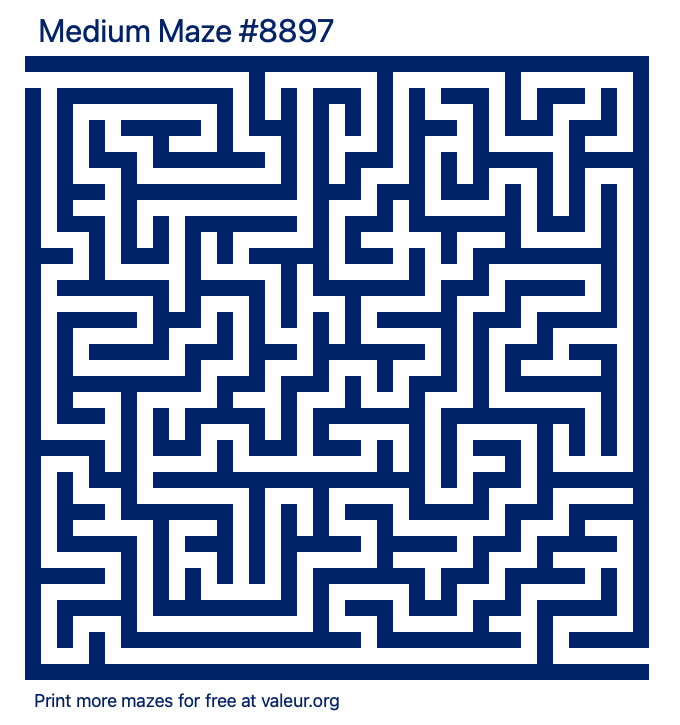 Free Printable Medium Maze number 8897
