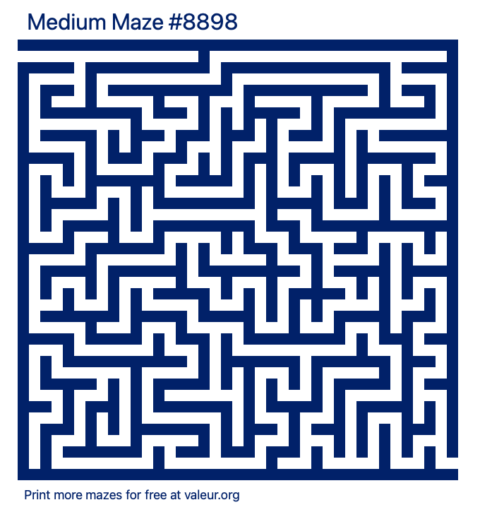 Free Printable Medium Maze number 8898