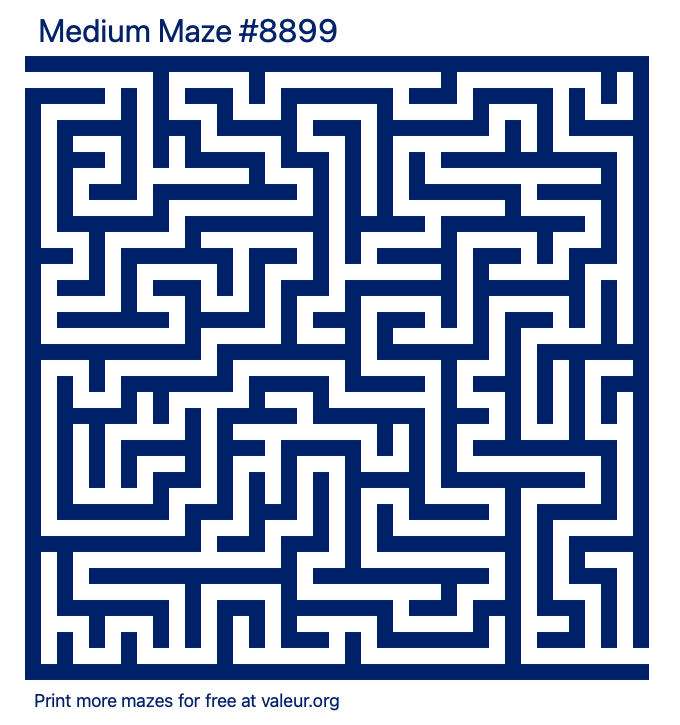Free Printable Medium Maze number 8899