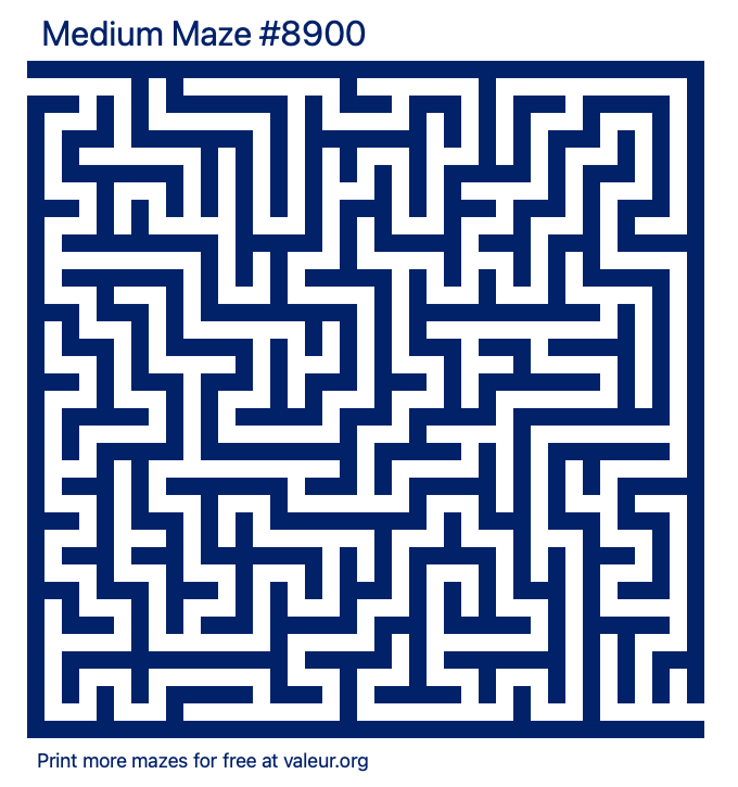 Free Printable Medium Maze number 8900