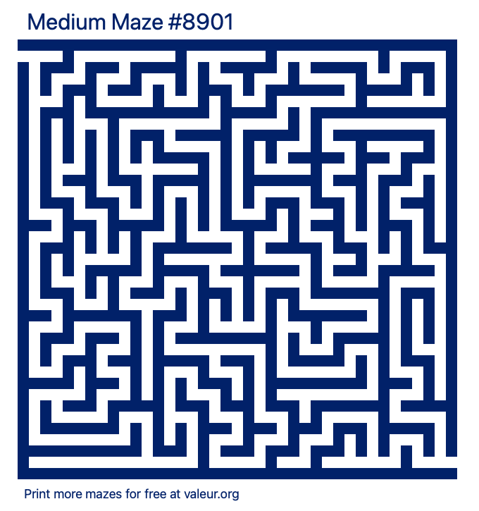 Free Printable Medium Maze number 8901