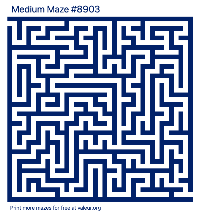 Free Printable Medium Maze number 8903