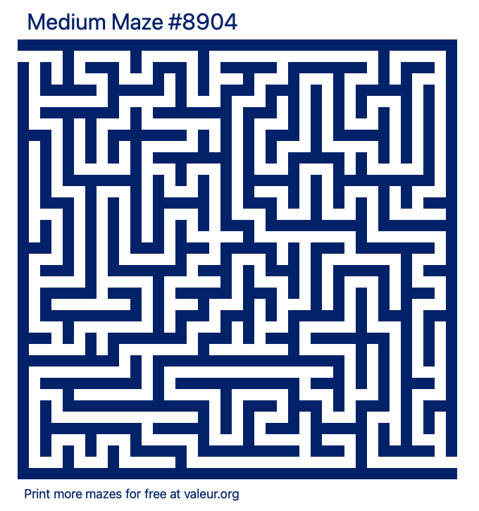 Free Printable Medium Maze number 8904
