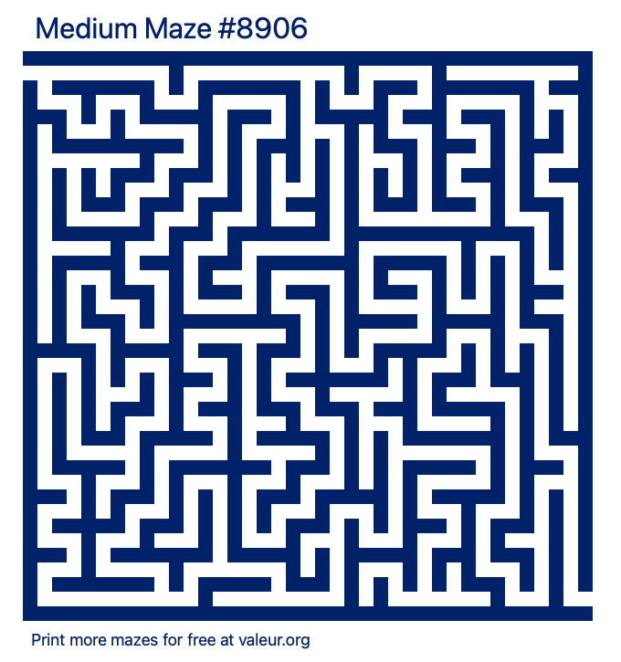 Free Printable Medium Maze number 8906